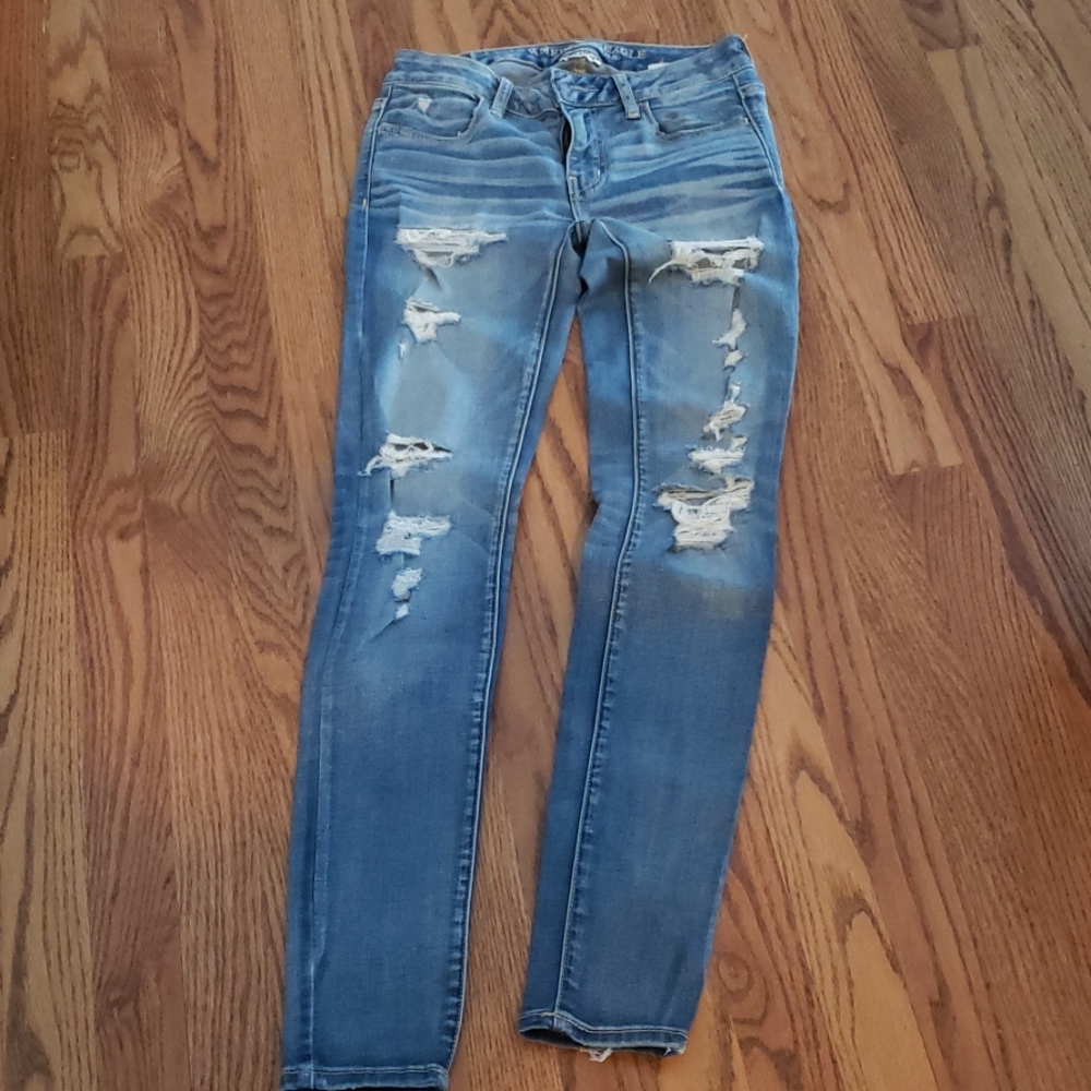 American Eagle Distressed Jeggings.